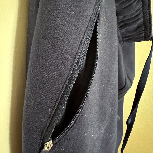 FILA Joggers Elastic Waist w/Ties Pull-On MED Navy Side Zip Pockets Rear Pocket - Picture 2 of 6